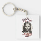 Goddelijk Vertrouwen: Jezus Bericht Sleutelhanger (Voorkant)