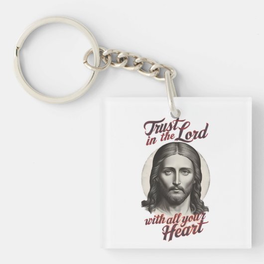 Goddelijk Vertrouwen: Jezus Bericht Sleutelhanger (Voorkant)