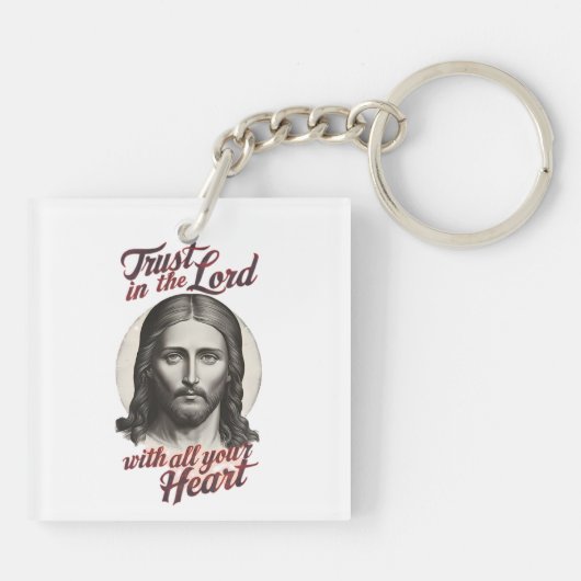 Goddelijk Vertrouwen: Jezus Bericht Sleutelhanger (Achterkant)