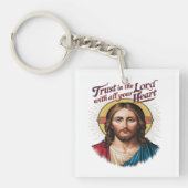 Goddelijk Vertrouwen: Jezus die het geloof aanmoed Sleutelhanger (Voorkant)