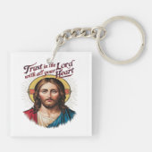 Goddelijk Vertrouwen: Jezus die het geloof aanmoed Sleutelhanger (Achterkant)