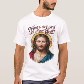Goddelijk Vertrouwen: Jezus die het geloof aanmoed T-shirt (Voorkant)