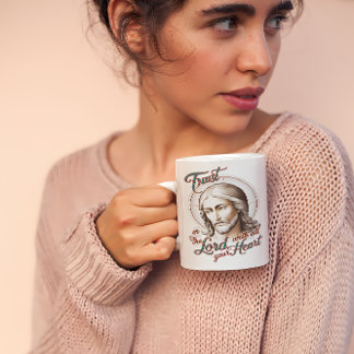 Goddelijk Vertrouwen: Jezus moedigt vertrouwen in  Koffiemok