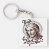 Goddelijk Vertrouwen: Jezus moedigt vertrouwen in  Sleutelhanger (Voorkant)