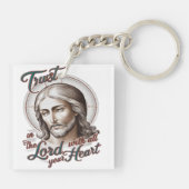 Goddelijk Vertrouwen: Jezus moedigt vertrouwen in  Sleutelhanger (Achterkant)