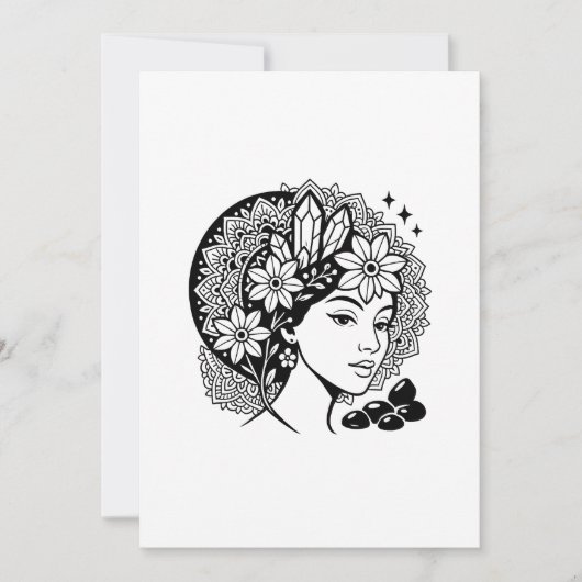 Goddelijk Vrouwelijke Mandala Bloemrijke Kristalle Kaart (Voorkant)