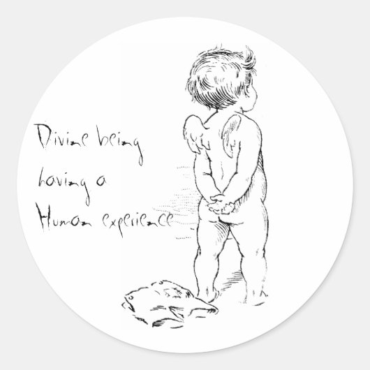 Goddelijk wezen ....Menselijke cherub sticker (Voorkant)