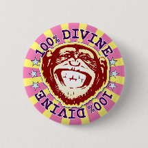 Goddelijke 100% Funny Monkey Badge