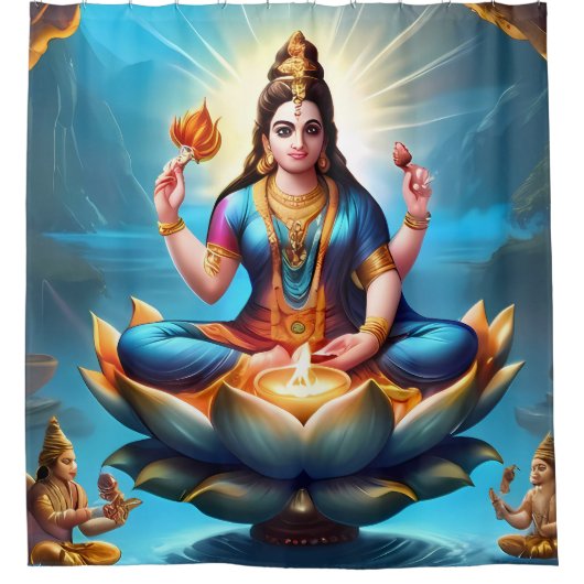 Goddelijke Aanwezigheid: Ganesh Douchegordijn Ontw (Voorkant)