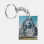 Goddelijke aanwezigheid op Majestic Peak Sleutelhanger (Voorkant Links)