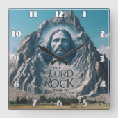 Goddelijke aanwezigheid op Majestic Peak Vierkante Klok (Voorkant)