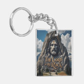 Goddelijke aanwezigheid tussen de bergen sleutelhanger (Voorkant Links)