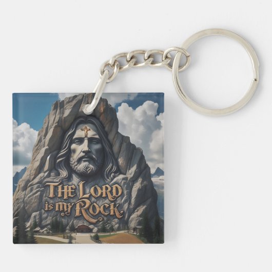 Goddelijke aanwezigheid tussen de bergen sleutelhanger (Achterkant)