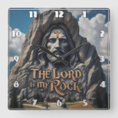 Goddelijke aanwezigheid tussen de bergen vierkante klok (Voorkant)