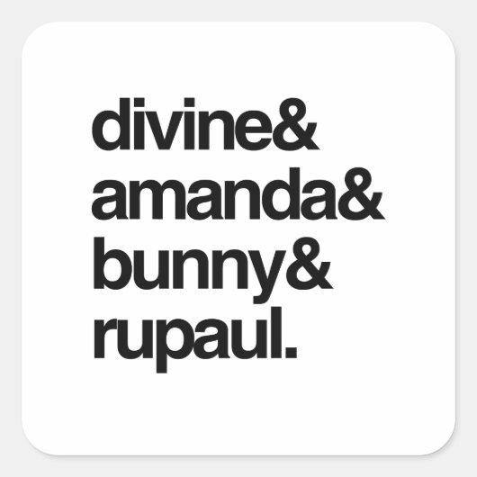 Goddelijke Amanda Bunny en Ru Vierkante Sticker (Voorkant)