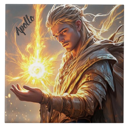 Goddelijke Apollo God van Zon en Licht Altaar Tegeltje (Voorkant)