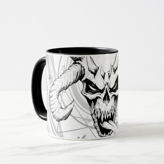 Goddelijke Arcane Schedel van de Dood Witte Mok (Voorkant links)