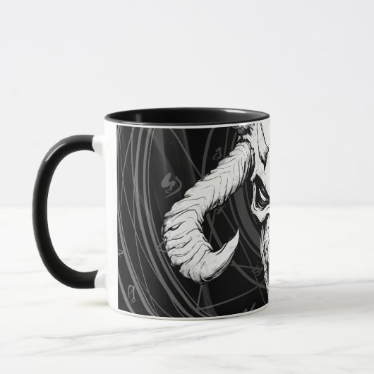 Goddelijke Arcane Schedel van de Dood Zwart Mok (Links)