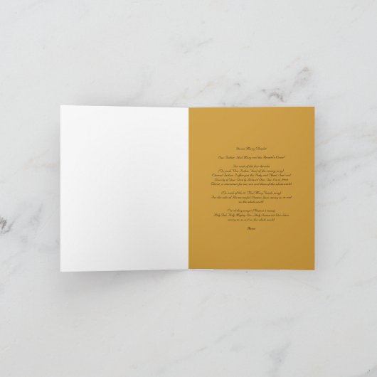 Goddelijke barmhartigheid goud met gebed in de kap bedankkaart (Binnen)