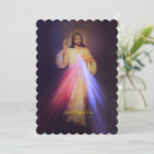 Goddelijke barmhartigheid goud met gebed in de kap feestdagenkaart (Staand voorkant)