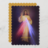 Goddelijke barmhartigheid goud met gebed in de kap feestdagenkaart (Voorkant / Achterkant)