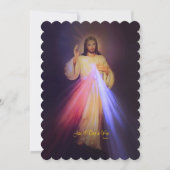 Goddelijke barmhartigheid goud met gebed in de kap feestdagenkaart (Voorkant)