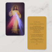 Goddelijke barmhartigheid goud met gebed in de kap informatiekaartje (Voorkant / Achterkant)