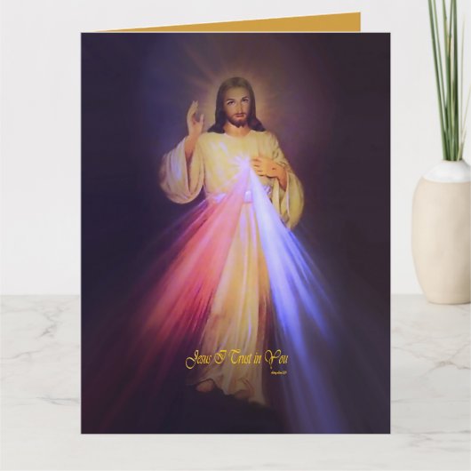 Goddelijke barmhartigheid goud met gebed in de kap kaart (Voorkant)