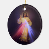 Goddelijke barmhartigheid goud met gebed in de kap keramisch ornament (Links)