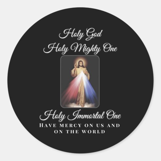 Goddelijke barmhartigheid Heilige God Heilige Migh Ronde Sticker (Voorkant)