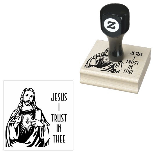 Goddelijke barmhartigheid Jezus Ik vertrouw op de  Rubberstempel (Gestempeld)