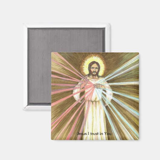 Goddelijke barmhartigheid-Jezus Ik vertrouw op u-k Magneet (Voorkant / Achterkant)