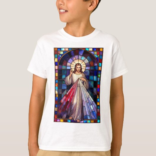 Goddelijke Barmhartigheid Jezus Kinder T-shirt (Voorkant)