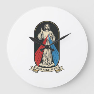 Goddelijke Barmhartigheid Jezus Vintage Grote Klok