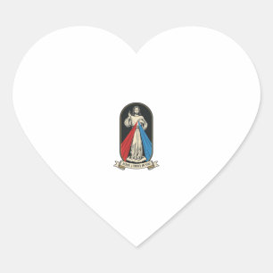Goddelijke Barmhartigheid Jezus Vintage Hart Sticker