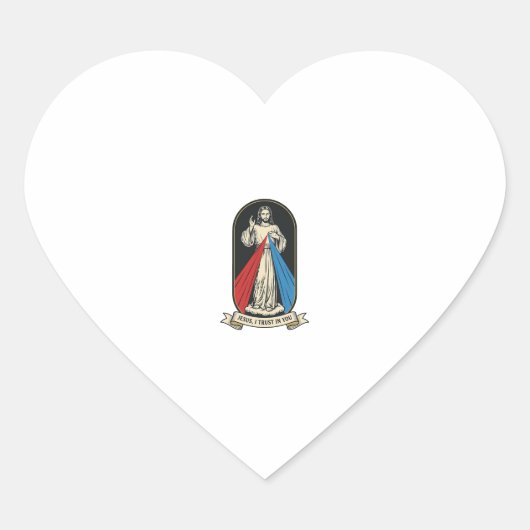 Goddelijke Barmhartigheid Jezus Vintage Hart Sticker (Voorkant)