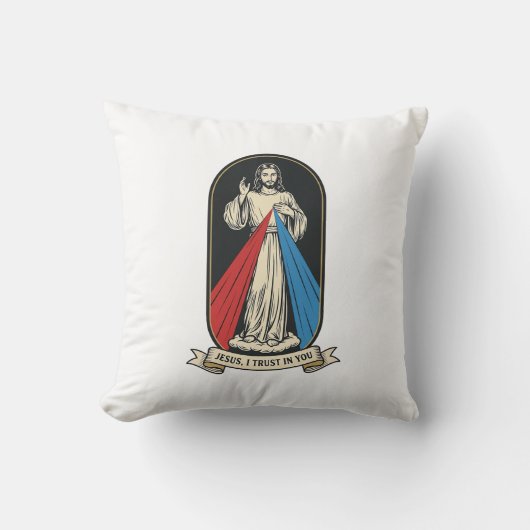Goddelijke Barmhartigheid Jezus Vintage Kussen (Voorkant)