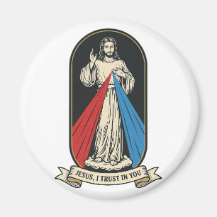 Goddelijke Barmhartigheid Jezus Vintage Magneet