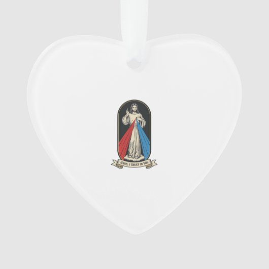 Goddelijke Barmhartigheid Jezus Vintage Ornament (voorkant)