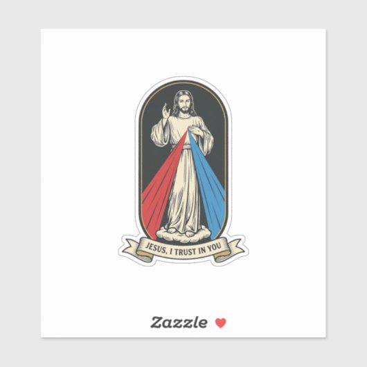 Goddelijke Barmhartigheid Jezus Vintage Sticker (Vel)