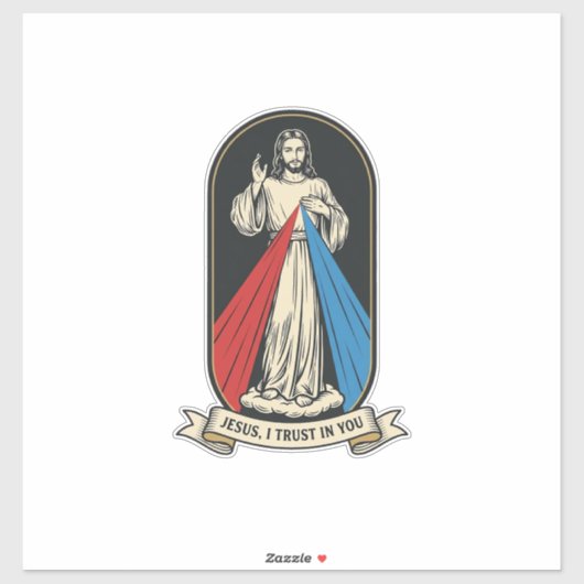 Goddelijke Barmhartigheid Jezus Vintage Sticker (Vel)