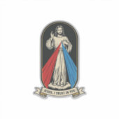Goddelijke Barmhartigheid Jezus Vintage Sticker (Voorkant)