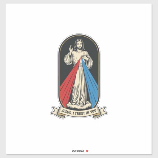 Goddelijke Barmhartigheid Jezus Vintage Sticker (Vel)