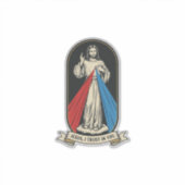 Goddelijke Barmhartigheid Jezus Vintage Sticker (Voorkant)