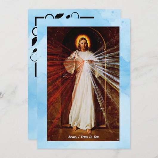 Goddelijke Barmhartigheid Jezus Vlakke Aanmoedigin (Voorkant / Achterkant)