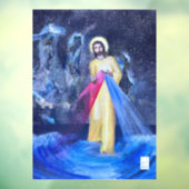 Goddelijke barmhartigheid Jezus wandelen op water  Raamsticker (Vel 3)