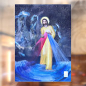 Goddelijke barmhartigheid Jezus wandelen op water  Raamsticker (Vel 2)