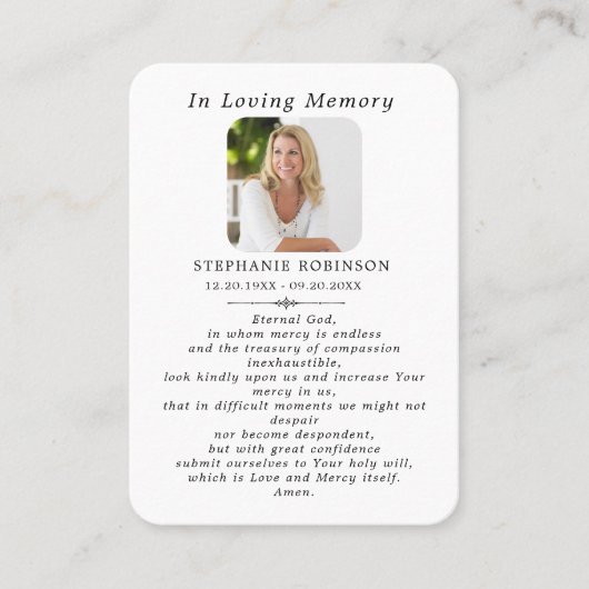 Goddelijke barmhartigheid Katholiek Jezus begrafen Visitekaartje (Voorkant)