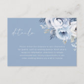 Goddelijke Blauwe Prachtige Bloemen Bruiloft Detai Informatiekaartje (Voorkant)