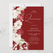 Goddelijke Bloei Prachtige Rode Witte Bloemen Quin Kaart (Voorkant)